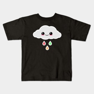 Kawaii Cloud | Rainbow Rain Kids T-Shirt